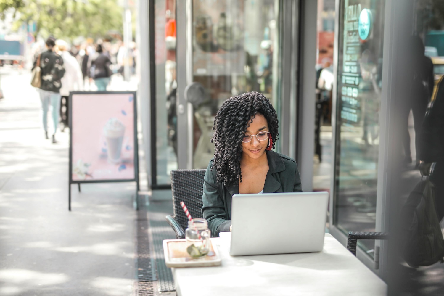 woman on her laptop
